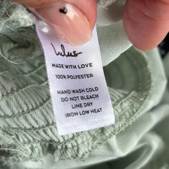 Lulu's Soft Mint Green Sheer Floral Blouse  size Large - Picture 6 of 7